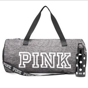 Victoria Secret Pink Duffel Bag & Water Bottle